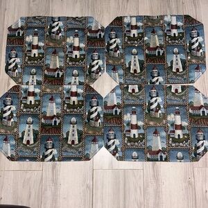 Vintage beautiful lighthouse four placemats